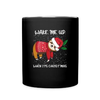 Wake Me Up When It's Christmas - Tasse einfarbig - Schwarz - Vorne