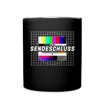 Testbild Sendeschluss 80er 90er Jahre Party Kostüm - Tasse einfarbig - Schwarz - Vorne