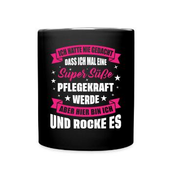 Altenpflegerin Altenpfleger Pfleger Pflegehelfer - Tasse einfarbig - Schwarz - Vorne
