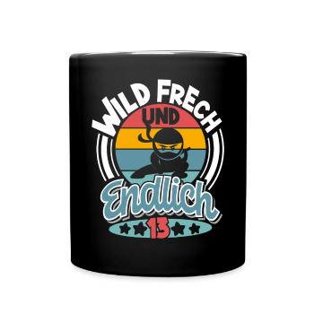 Ninja 13. Geburtstag Kinder 13 Jahre - Tasse einfarbig - Schwarz - Vorne