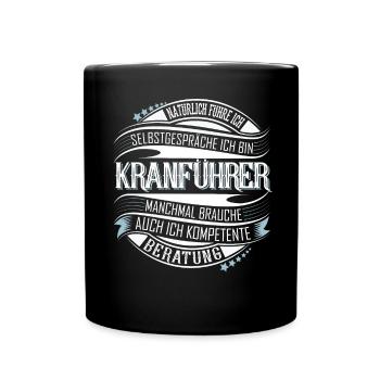 Kranführer - Tasse einfarbig - Schwarz - Vorne