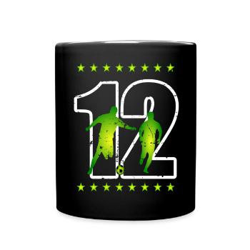 Football maillot numéro 12 - Mug uni - noir - Devant