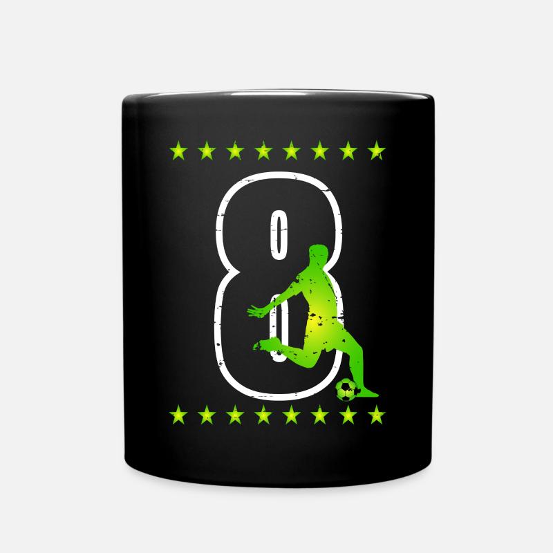 Fußball Trikotnummer 08 - Tasse einfarbig - Schwarz