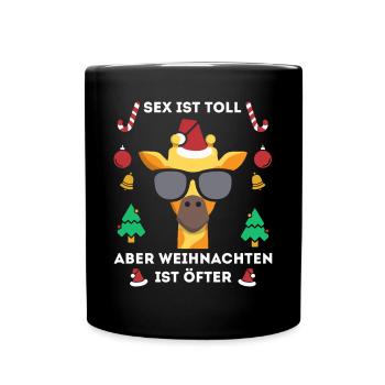 Sex ist schön aber Weihnachten ist öfter - Tasse einfarbig - Schwarz - Vorne