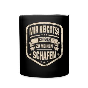 Schaf Schäfer - Tasse einfarbig - Schwarz - Vorne