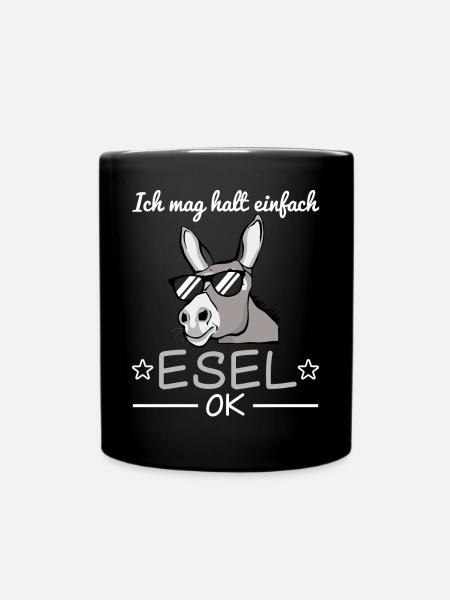 Esel Sonnenbrille Lustiger Spruch Geschenkidee - Tasse einfarbig - Schwarz