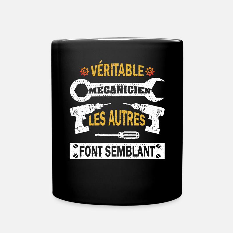 Véritable Mécanicien Les Autres Font semblent - Mug uni - noir
