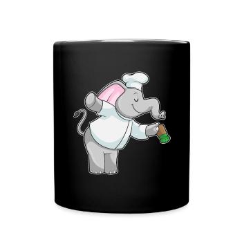 Elefant Koch Salzstreuer Kochen - Tasse einfarbig - Schwarz - Vorne