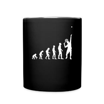 Tennis Evolution Tennisspieler Trainer Geschenk - Tasse einfarbig - Schwarz - Vorne