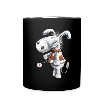 Esel Mit JoJo - Tasse einfarbig - Schwarz - Vorne