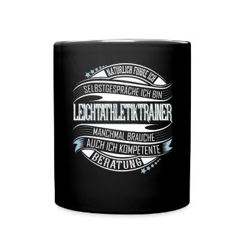 Leichtathletik Trainer - Tasse einfarbig - Schwarz - Vorne
