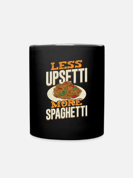Spaghetti Bolognese Nudeln Essen Geschenk - Tasse einfarbig - Schwarz