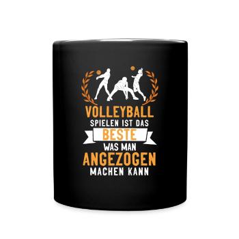 trainieren Spruch, Volleyball Ausrüstung Geschenk - Tasse einfarbig - Schwarz - Vorne
