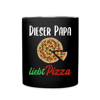 Pizza Papa Spruch Italien Essen Herren Geschenk - Tasse einfarbig - Schwarz - Vorne