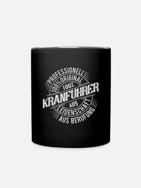Kranführer - Tasse einfarbig - Schwarz