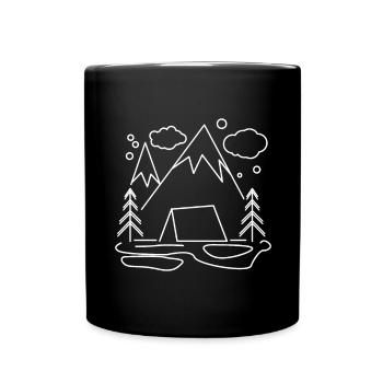 Berg Berge Wandern - Tasse einfarbig - Schwarz - Vorne