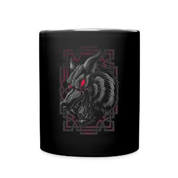 Viking Age - Fenrir Wolf Fenriswolf - Tasse einfarbig - Schwarz - Vorne
