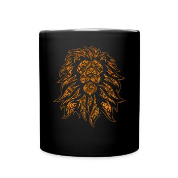 Löwe Tribal Tattoos - Tasse einfarbig - Schwarz - Vorne