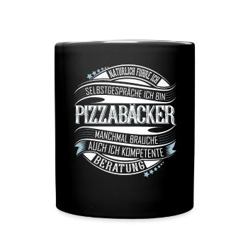 Pizzabäcker - Tasse einfarbig - Schwarz - Vorne