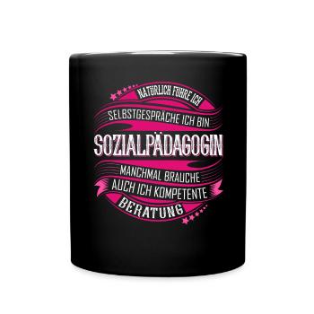 Sozialpädagogin - Tasse einfarbig - Schwarz - Vorne