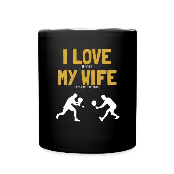 I love my Wife Padel Platform Tennis Paddleball - Full Colour Mug - black - Front