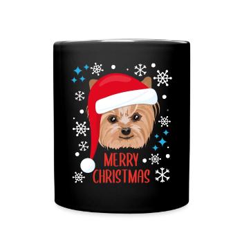 Yorkshire Terrier Dog Cadeau de Noël - Mug uni - noir - Devant