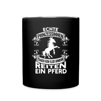 Echte Prinzessinnen tragen kein Kleid - Tasse einfarbig - Schwarz - Vorne