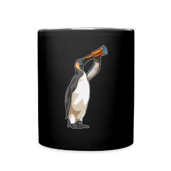 Pinguin Fernglas - Tasse einfarbig - Schwarz - Vorne