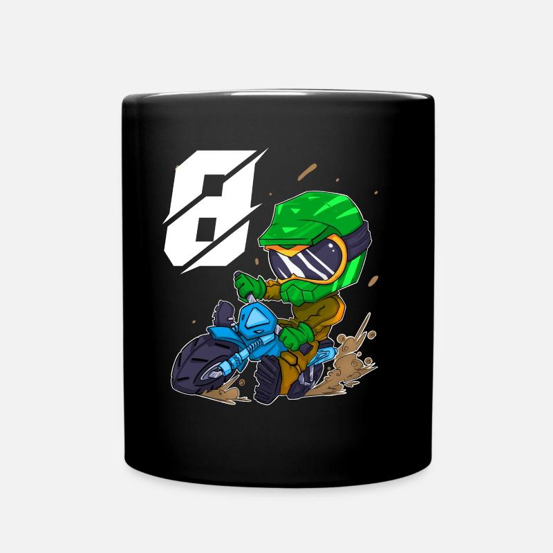 8 ans Enfants motocross - Mug uni - noir