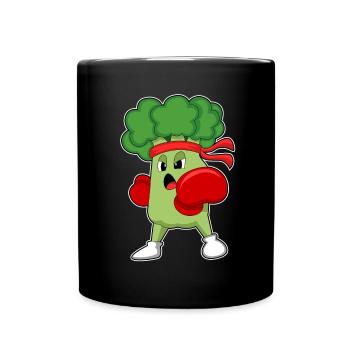 Boxers en brocoli, gants de boxe, boxe - Mug uni - noir - Devant