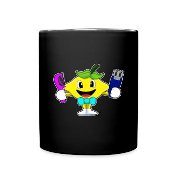 Zitrone Friseur Kamm  - Tasse einfarbig - Schwarz - Vorne