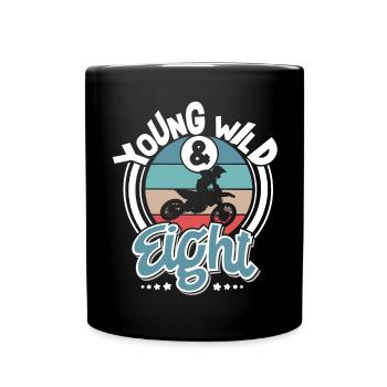 Motocross children 8 years - Full Colour Mug - black - Front