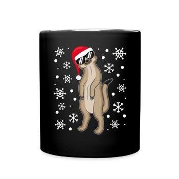 Cadeau de flocons de neige de Noël de suricates - Mug uni - noir - Devant