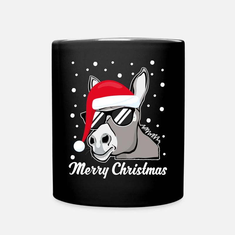 Lustiger Esel Weihnachten Tiere Geschenk Idee - Tasse einfarbig - Schwarz