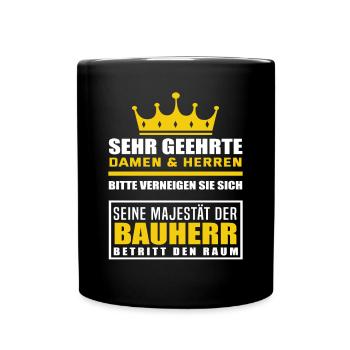 Bauherr - Tasse einfarbig - Schwarz - Vorne