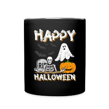 Happy Halloween - Tasse einfarbig - Schwarz - Vorne