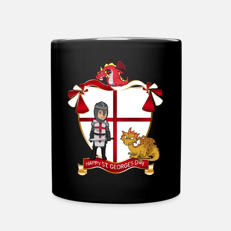 St. Georges Day und Drachen - Tasse einfarbig - Schwarz
