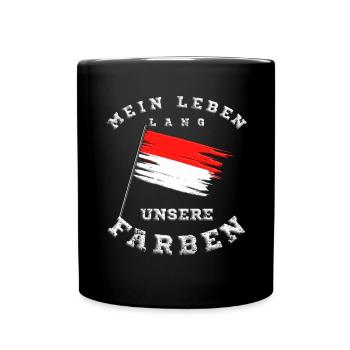 ROT Weiße Flagge - Tasse einfarbig - Schwarz - Vorne