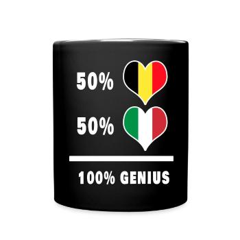 Génius/cadeau en Italie et en Belgique - Mug uni - noir - Devant