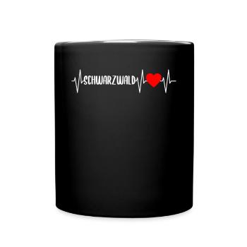 Black Forest Heart ECG Line Black Forest Gift - Full Colour Mug - black - Front