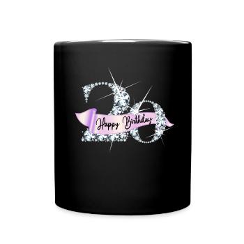 Happy Birthday 20th Birthday Gift Diamond Glamour - Full Colour Mug - black - Front