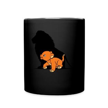 Niedlicher Löwe Schatten Tier Kinder Geschenk - Tasse einfarbig - Schwarz - Vorne