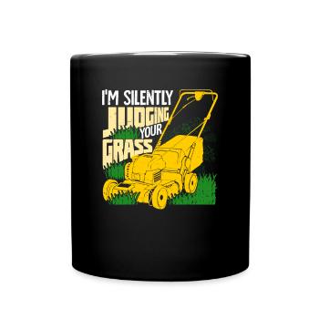 Drôle tondeuse à gazon Tondeuse à gazon Gardener Cadeau - Mug uni - noir - Devant