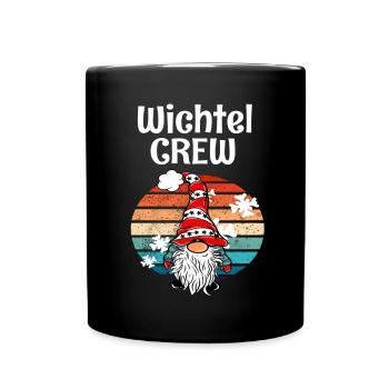 Wichtel Crew Weihnachts Gnom - Tasse einfarbig - Schwarz - Vorne