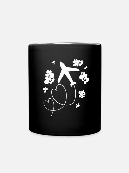 Flugzeug - Tasse einfarbig - Schwarz