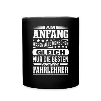 Bester Fahrlehrer Führerschein Fahrschule - Tasse einfarbig - Schwarz - Vorne