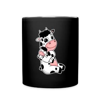 Famille vache - Vache avec bébé - Motif vache - Mug uni - noir - Devant