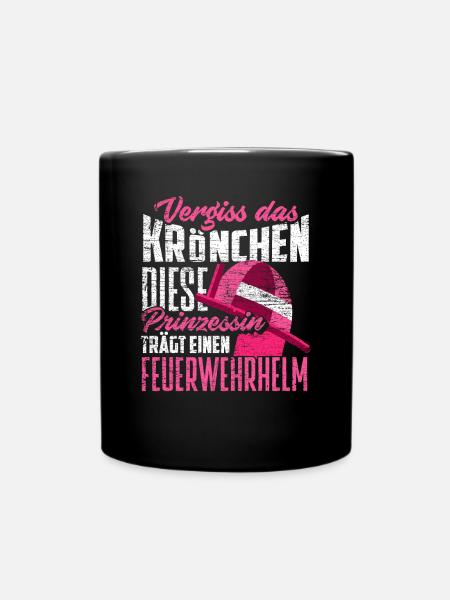Frauen Feuerwehrfrau Feuerwehr - Tasse einfarbig - Schwarz