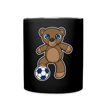 Bear Soccer Player Soccer - Full Colour Mug - black - Front
