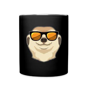 Erdmännchen Sonnenbrille - Tasse einfarbig - Schwarz - Vorne